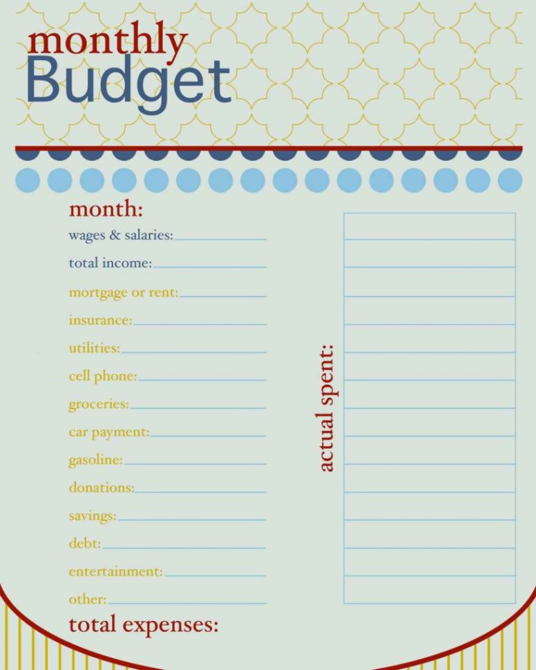 Free Personal Budget Spreadsheet Template