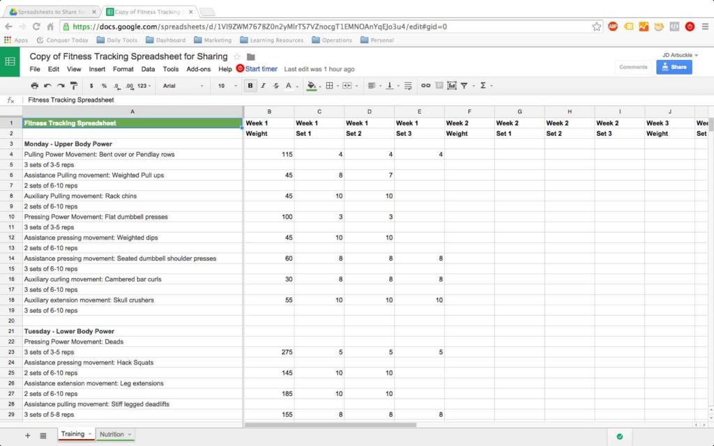 Google Docs Spreadsheet —