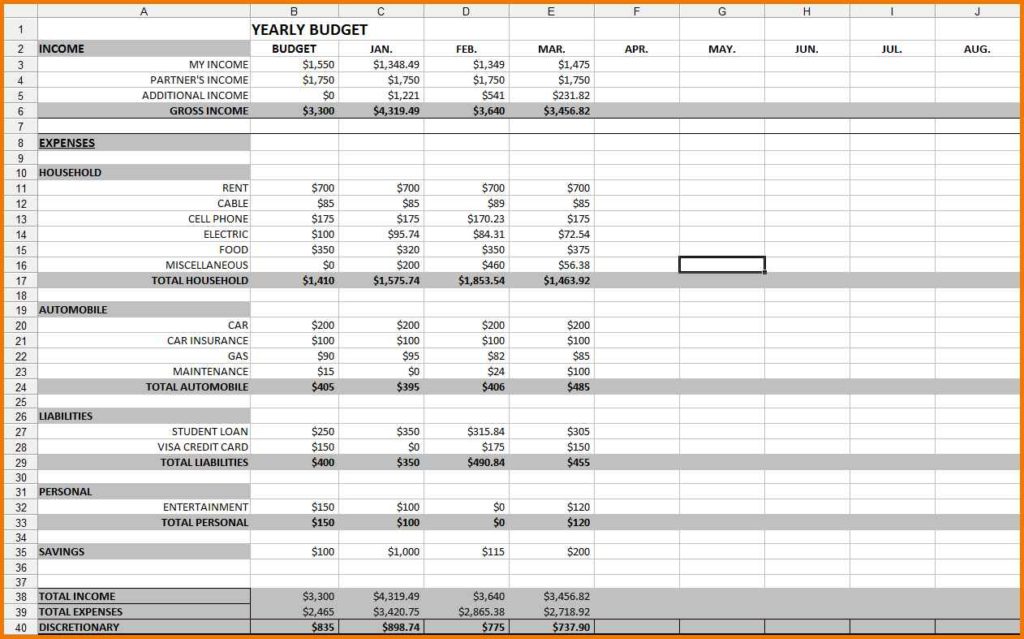 Monthly Expense Spreadsheet Template — db-excel.com