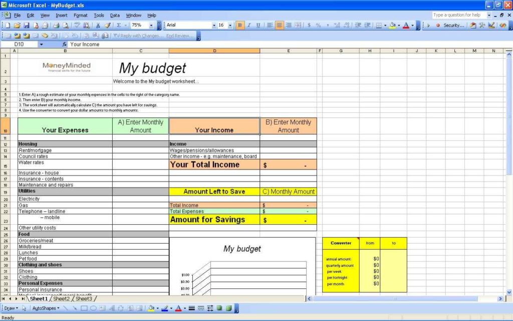 How To Make A Personal Budget Spreadsheet In Excel