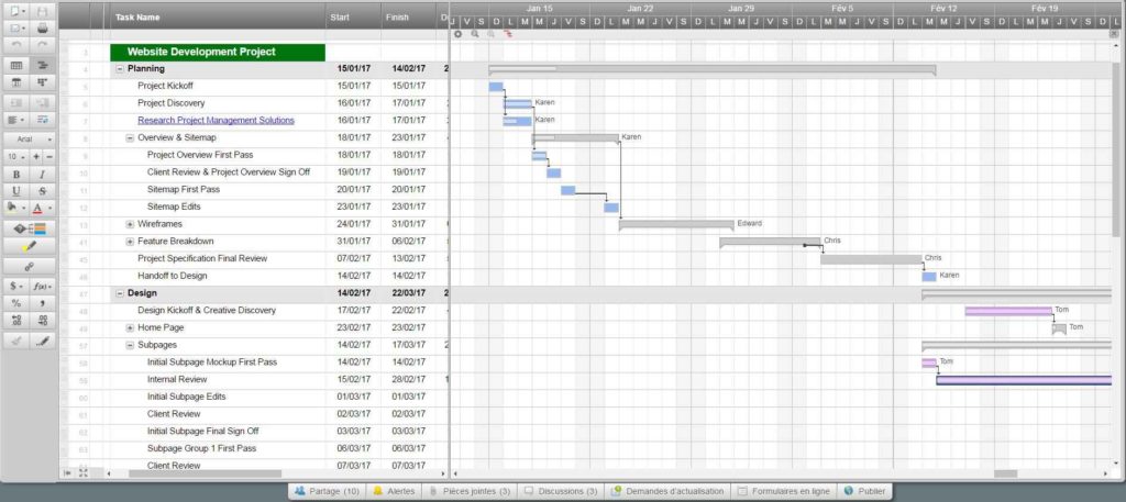 google sheet project management template