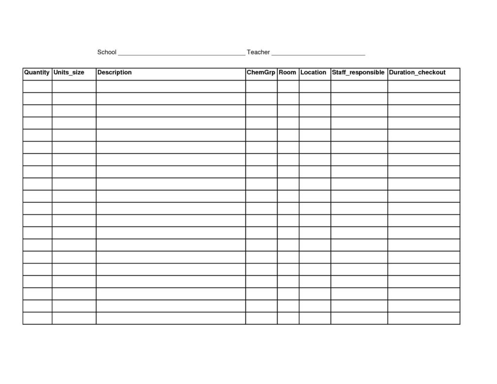 Free Printable Business Inventory Forms Printable Forms Free Online