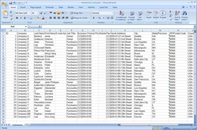 Excel Sample Data For Students