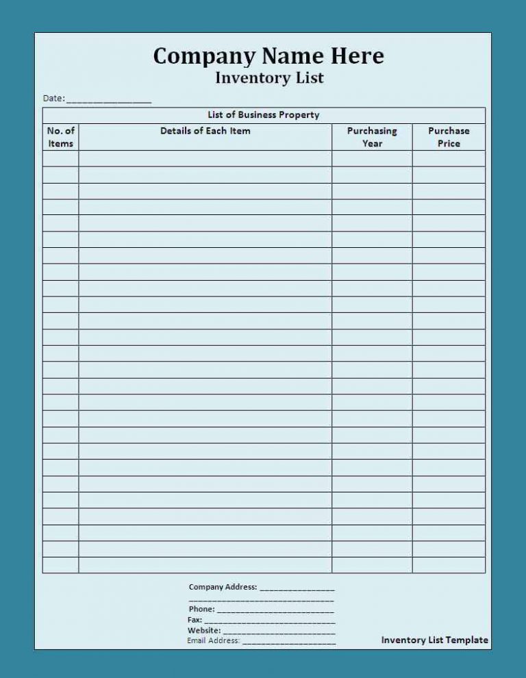 sample inventory sheet office supplies —