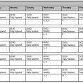 Schedule Spreadsheet Template Excel