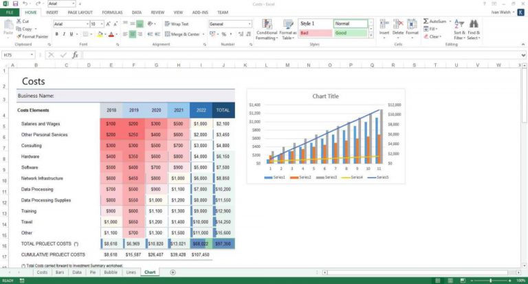 Small Business Start Up Costs Spreadsheet — Db 9786