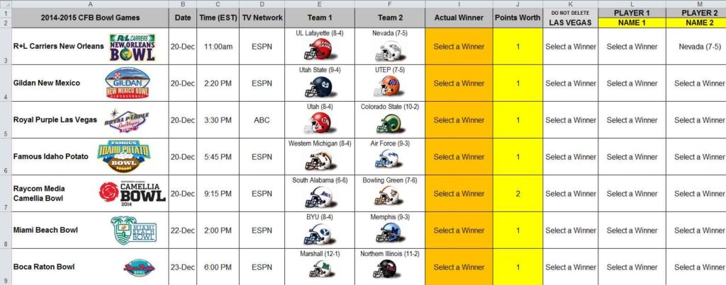 Super Bowl Schedule Date Db excel