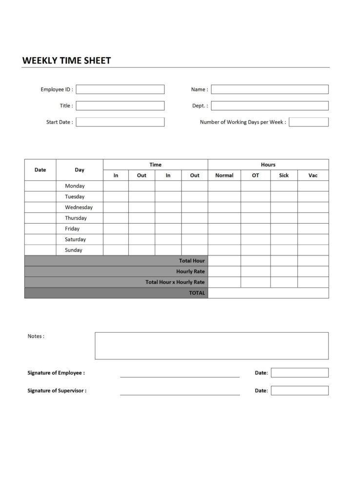 Timesheet Invoice Template Word db excel com