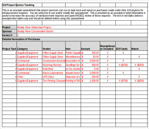 Excel Billing Spreadsheet