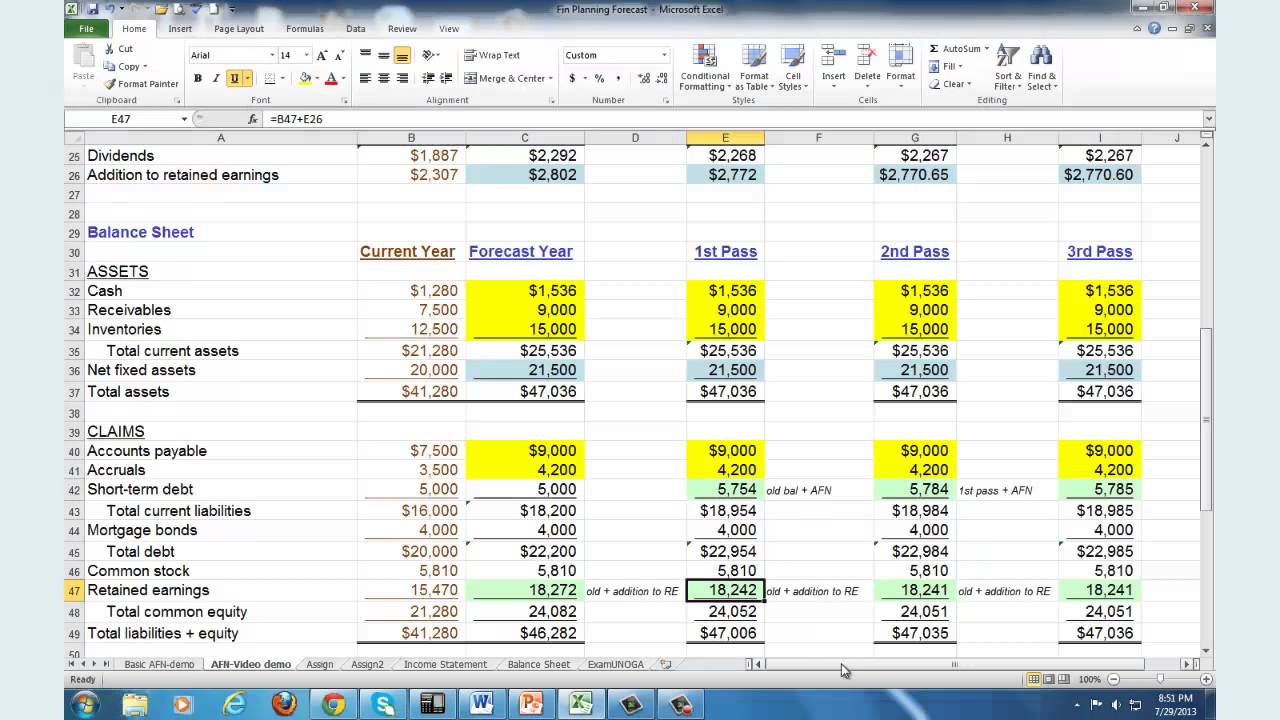 financial planning template excel