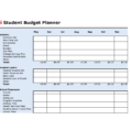 College Budget Plan Template