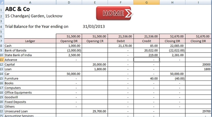 Excel Bookkeeping Templates — Db 7276