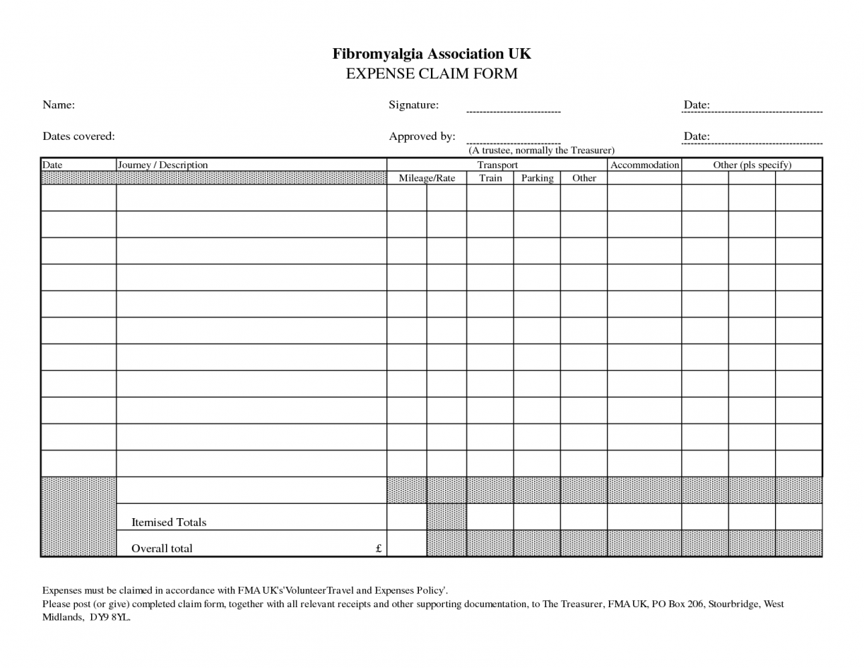 Travel Expense Claim Form Excel Template