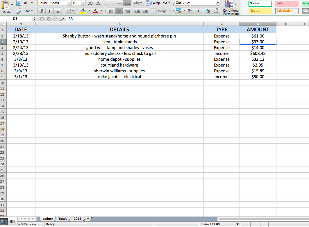 daily expenses template