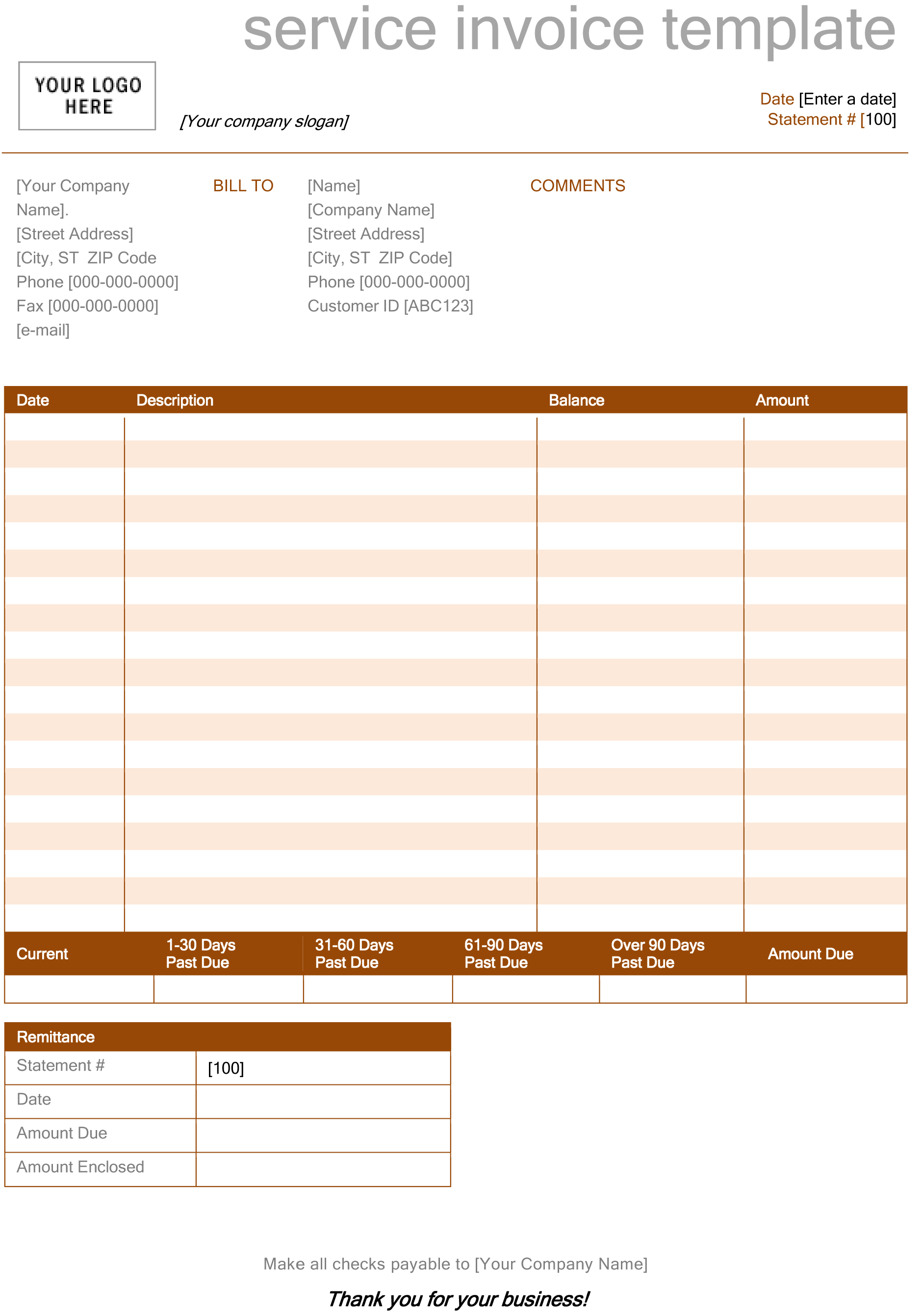 Blank Invoice Template Free