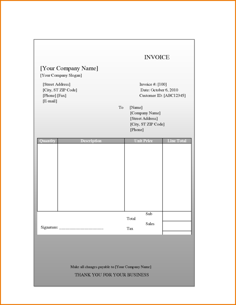 Quickbooks Invoice Templates —