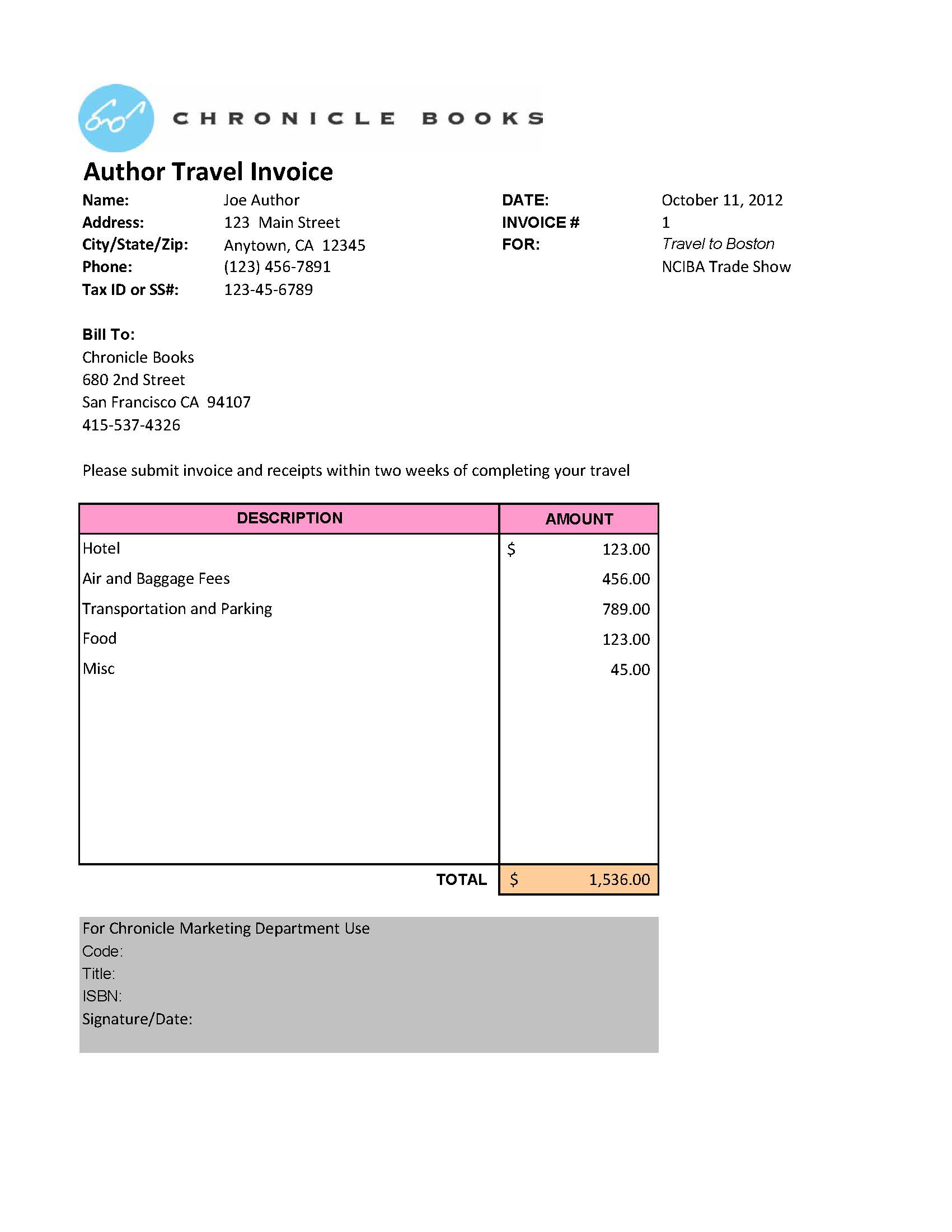 Art Commission Invoice Template —