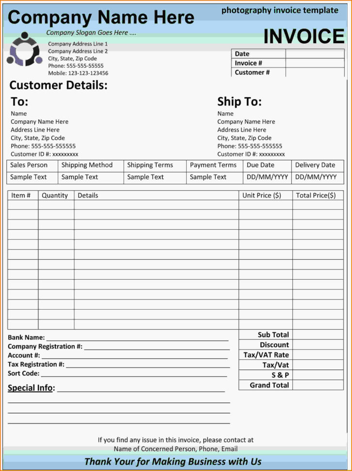 Dental Invoice Template Excel