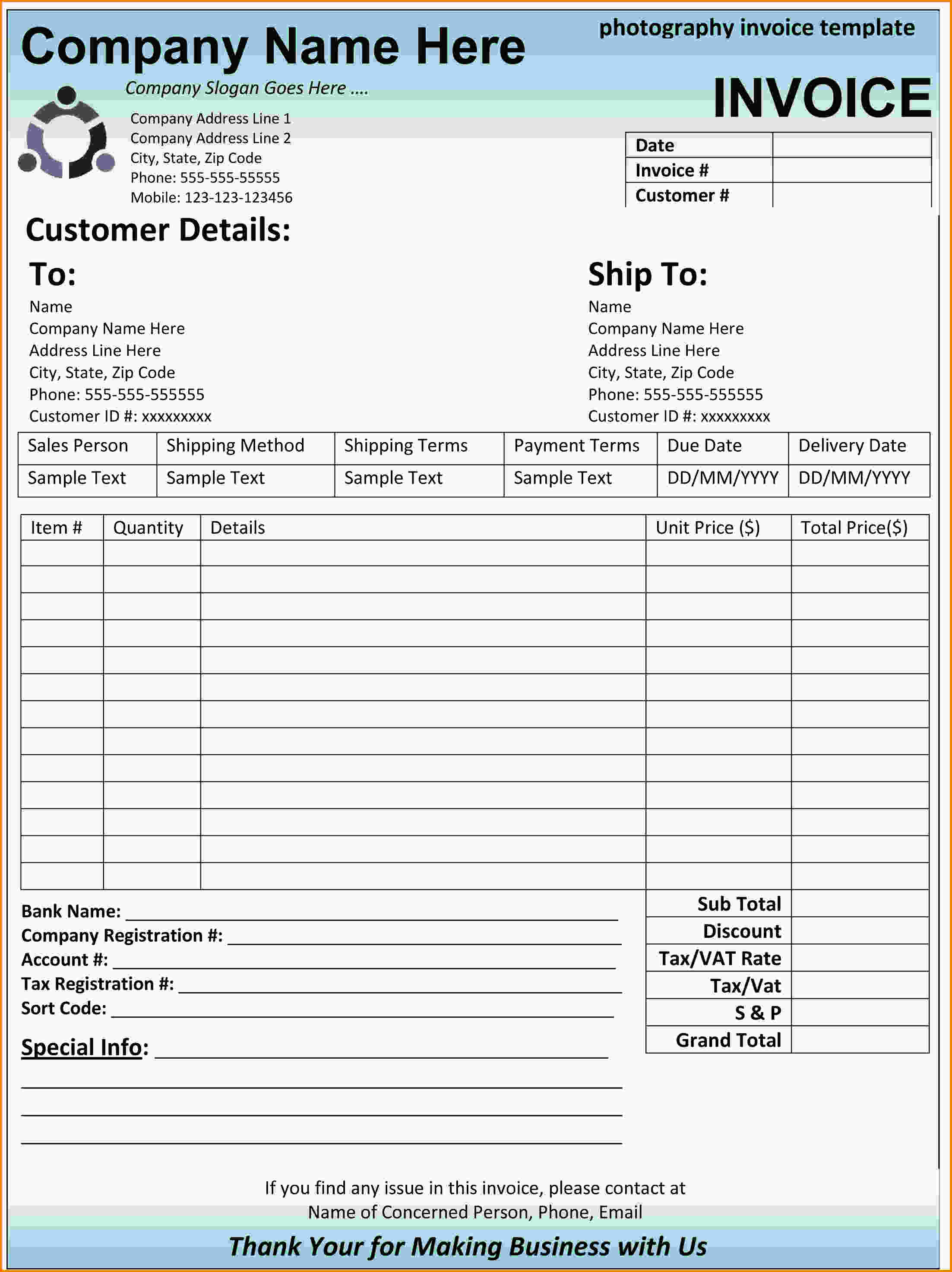 invoicing templates