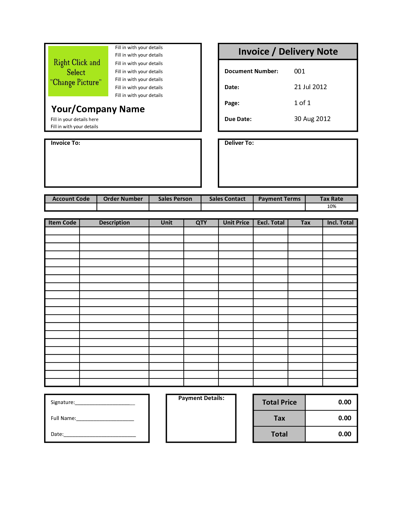 Microsoft Invoice Office Templates Db excel