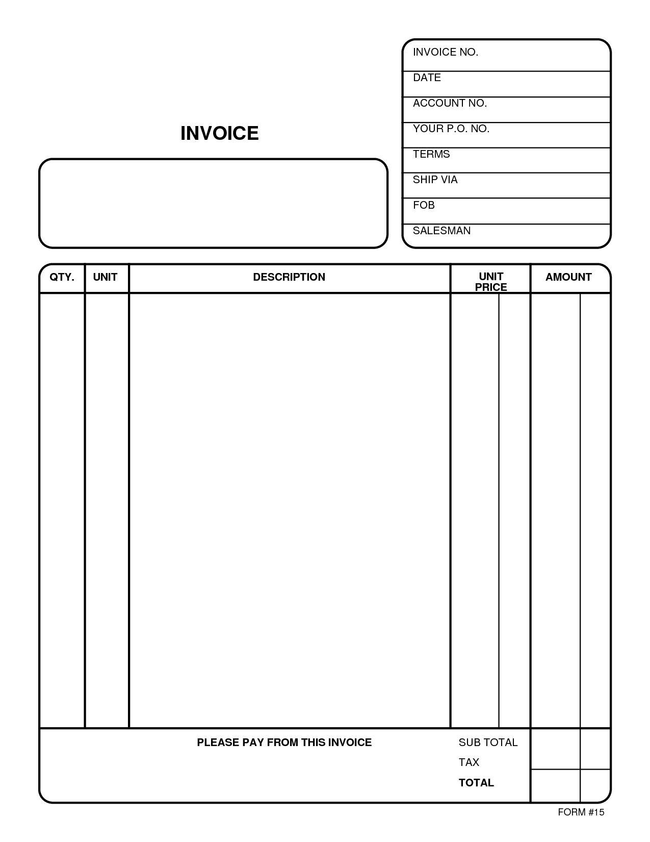 Free Printable Invoice Templates Word