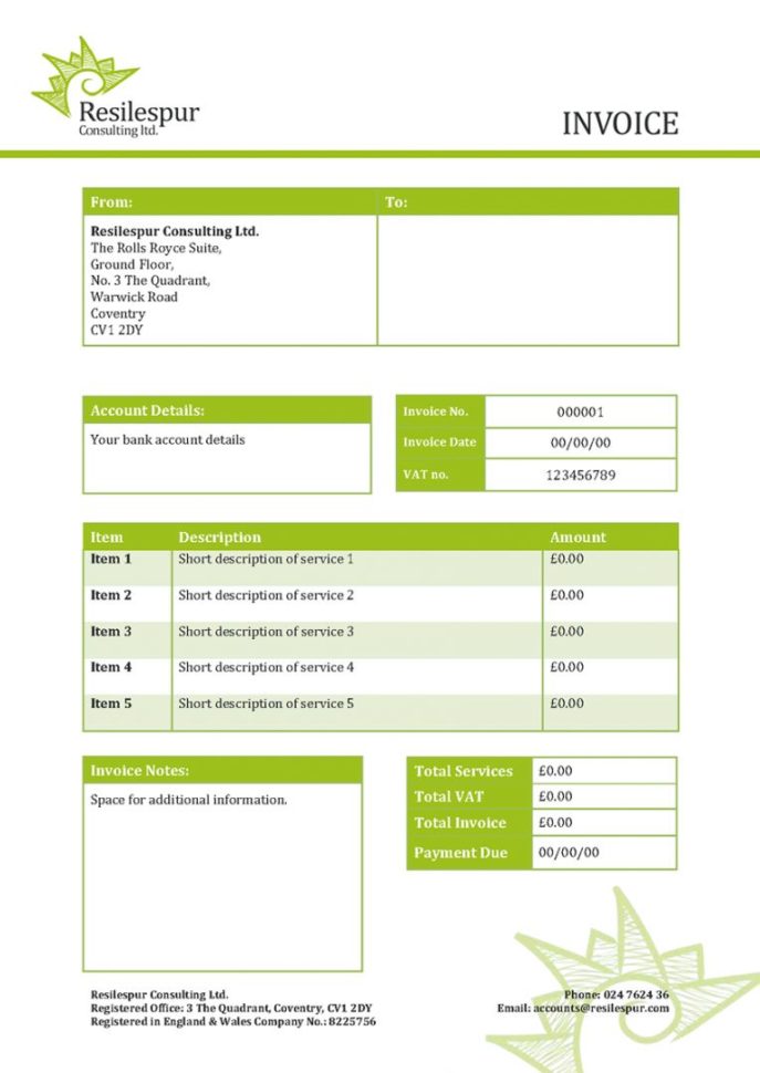 Invoice For Consulting
