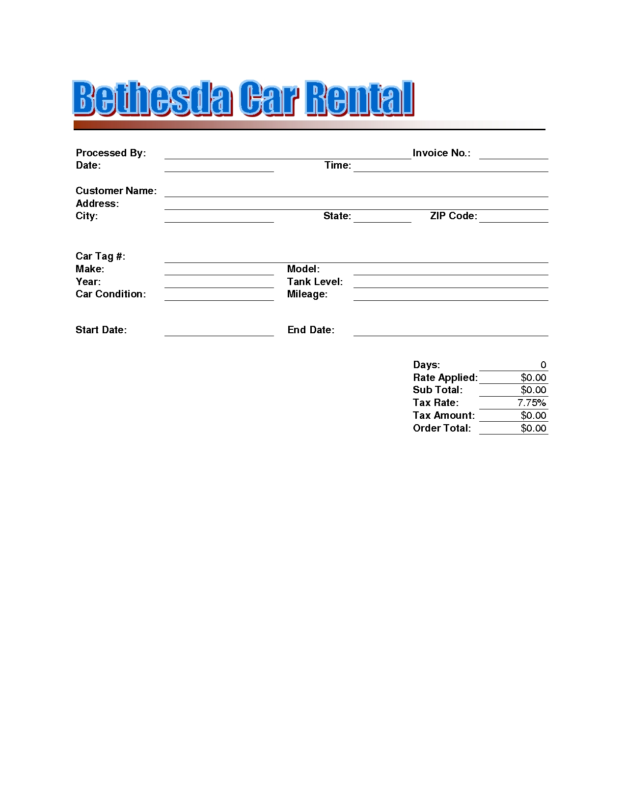 Invoice For Rent Payment