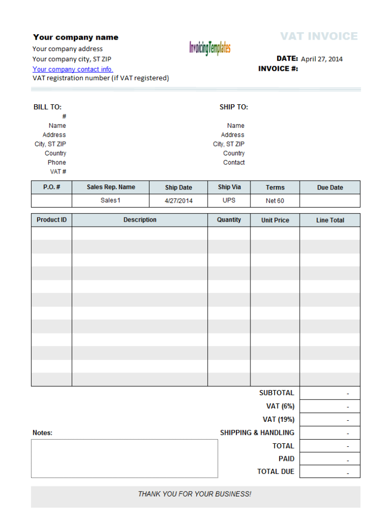 google sheets commercial invoice template