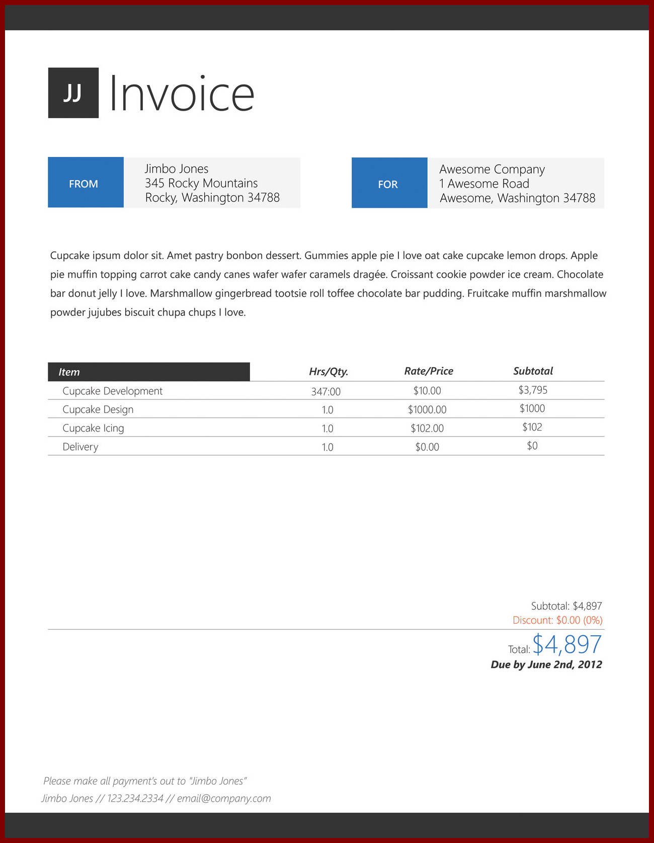 invoice template professional services open office