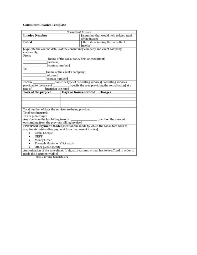It Consultant Invoice Template