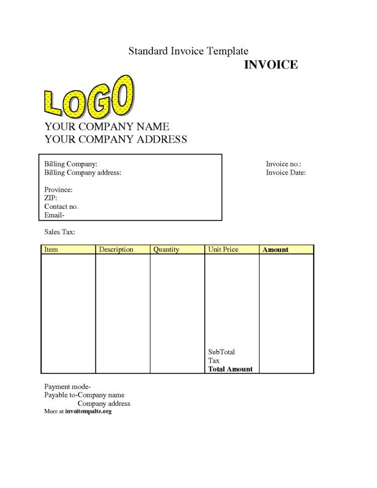 Medical Invoice Template Pdf