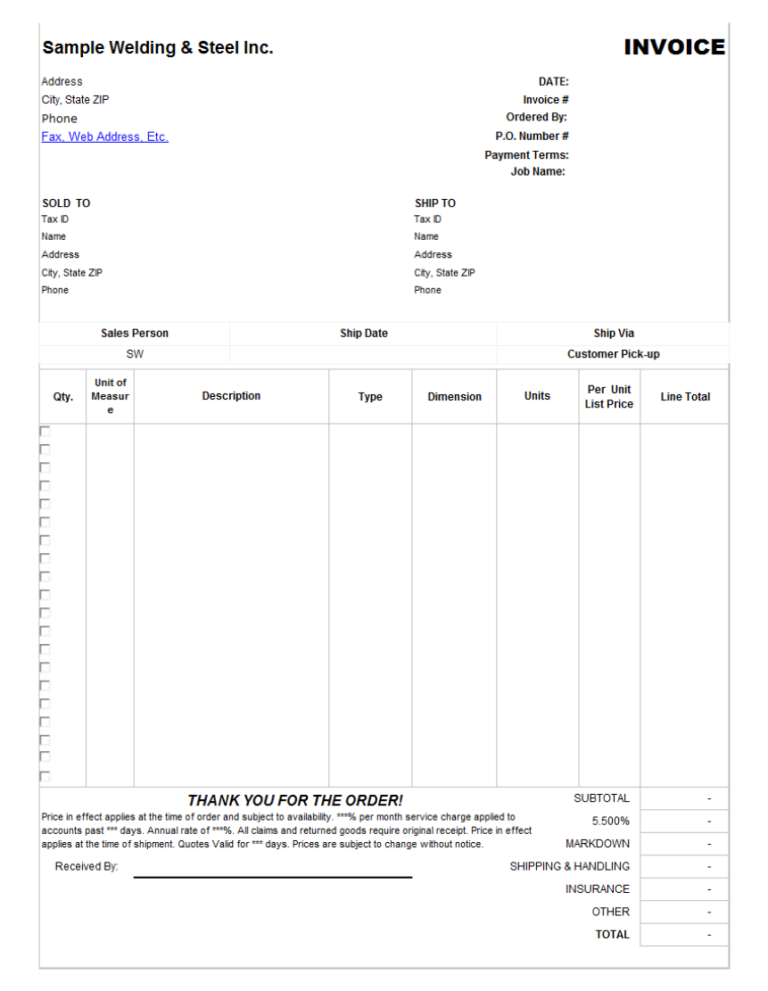 Microsoft Excel Purchase Order Template Db Excel Com