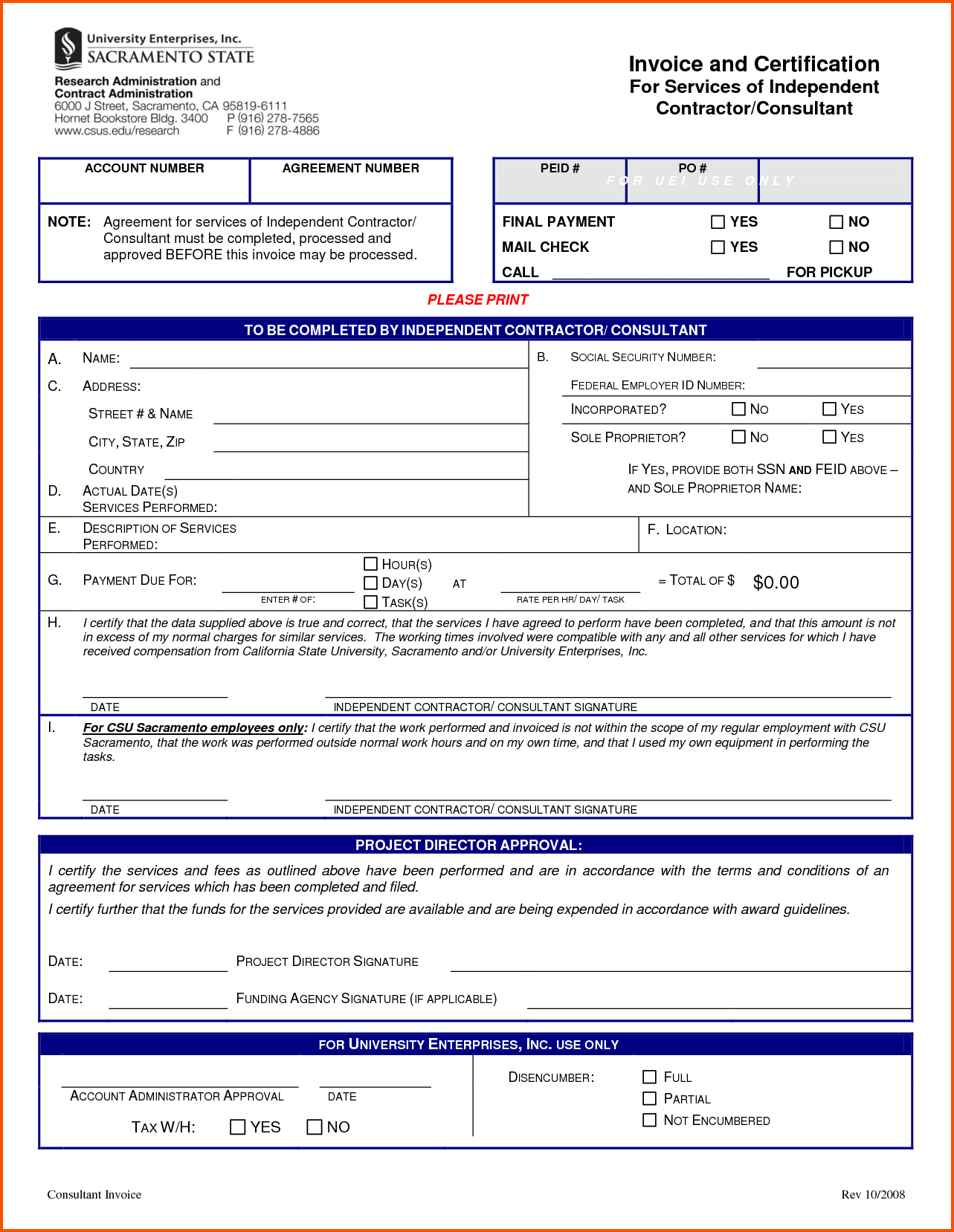 Independent Contractor Invoice Sample — db-excel.com