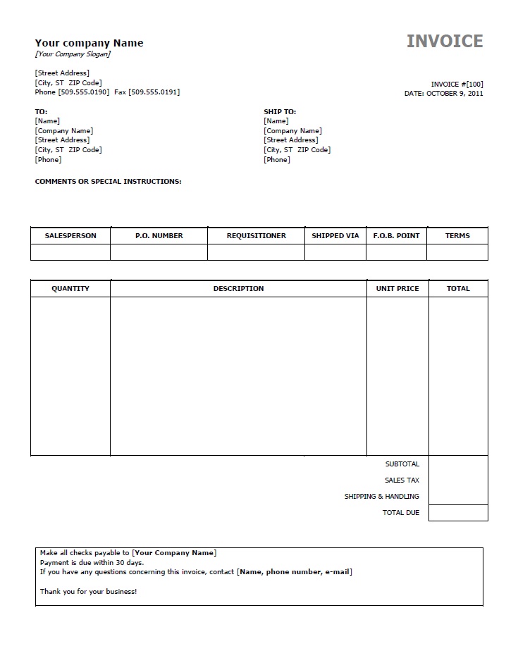 payment invoice template word db excel com