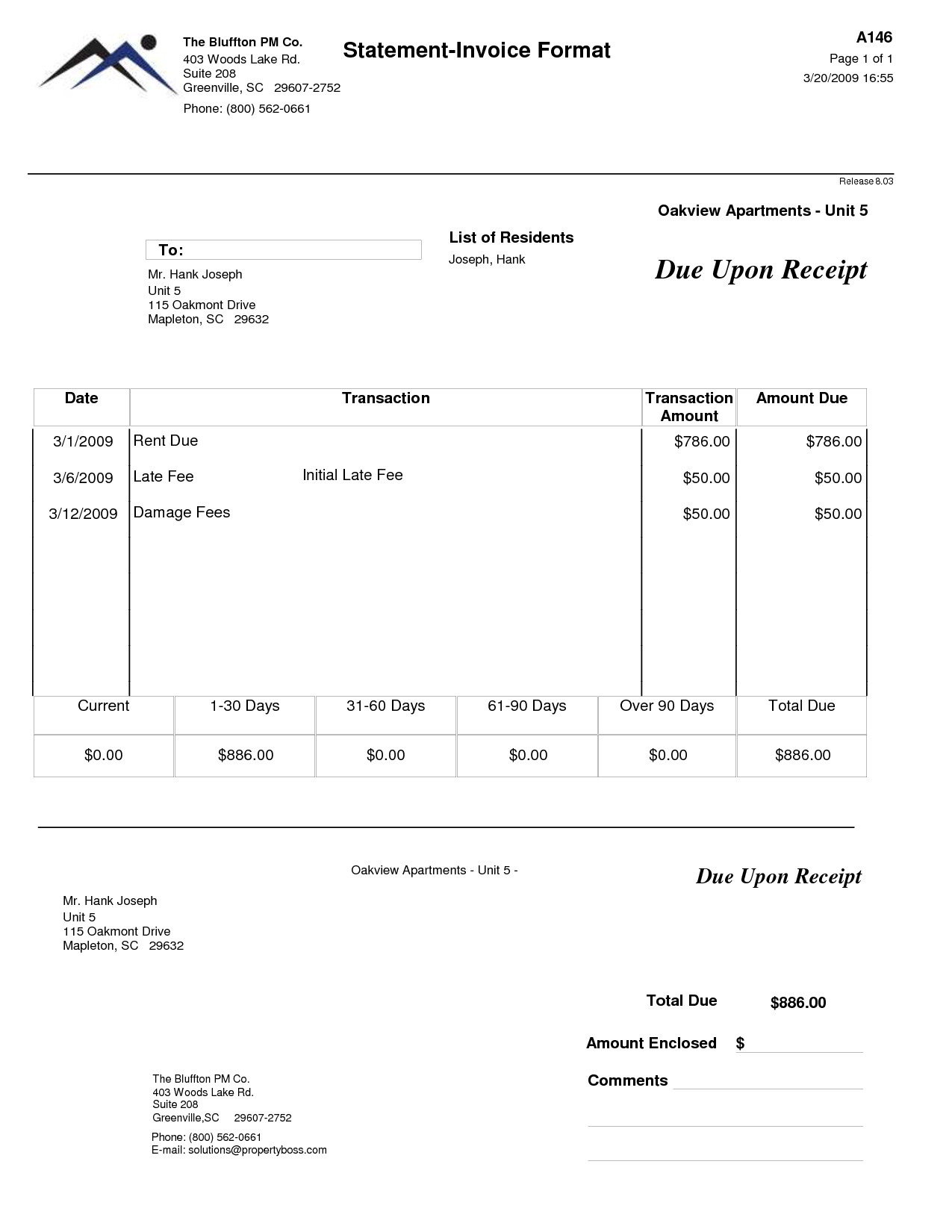 Rental Invoice Template —