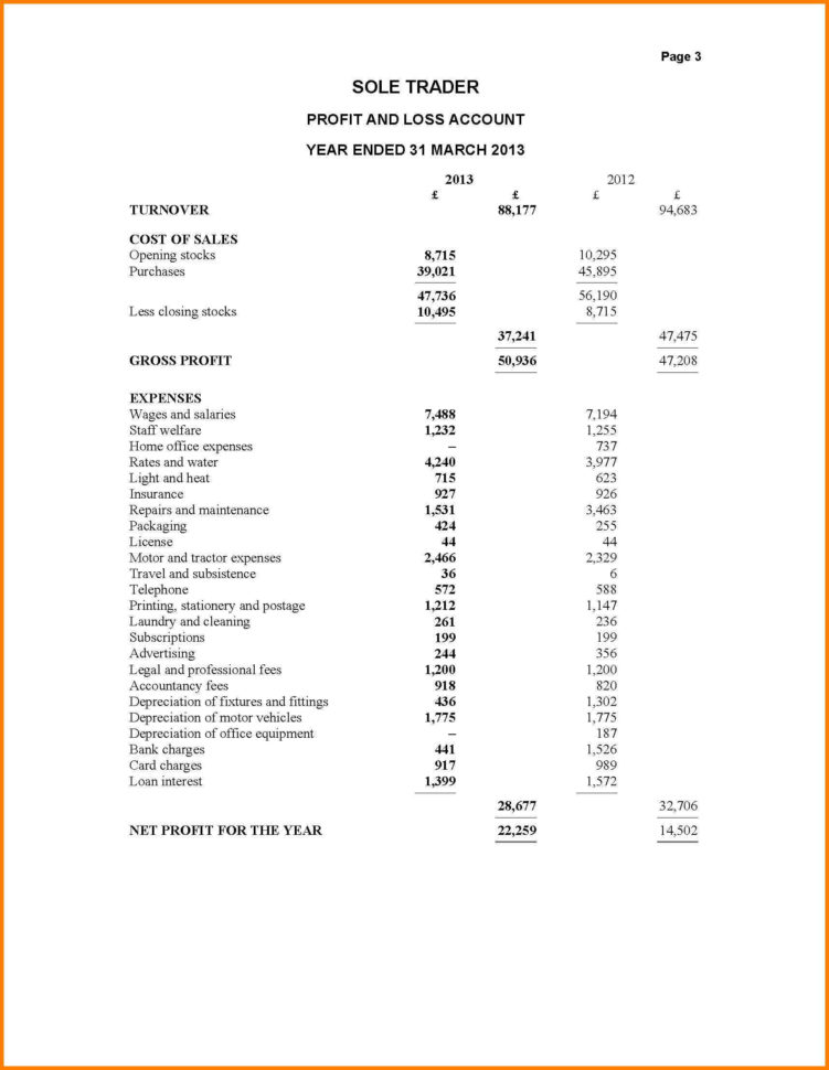 11+ Sole Trader Accounts Template | Phoenix Officeaz Within Sole Trader Accounts Spreadsheet