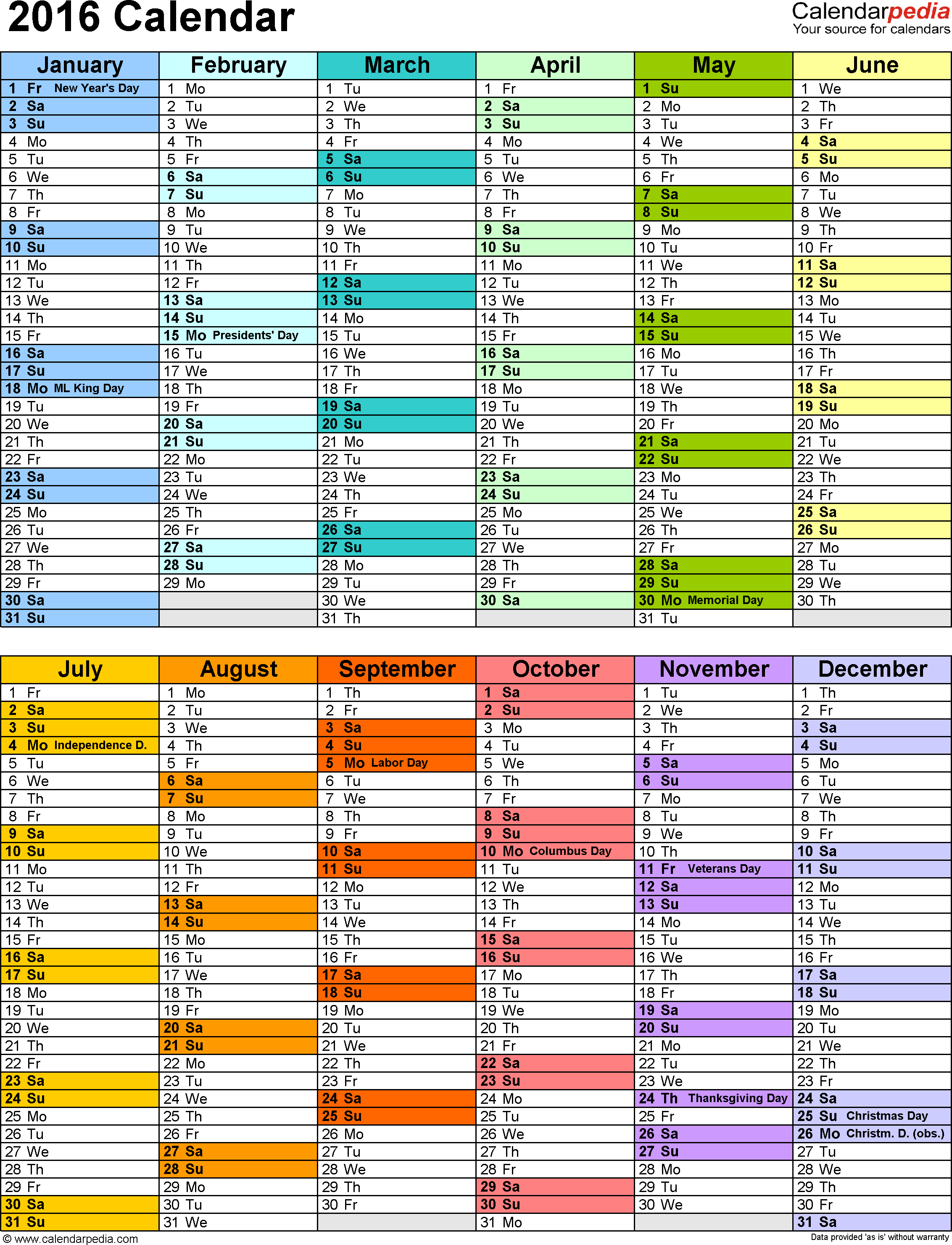 2016 Calendar - Download 16 Free Printable Excel Templates (.xlsx) intended for Marketing Calendar Template Free