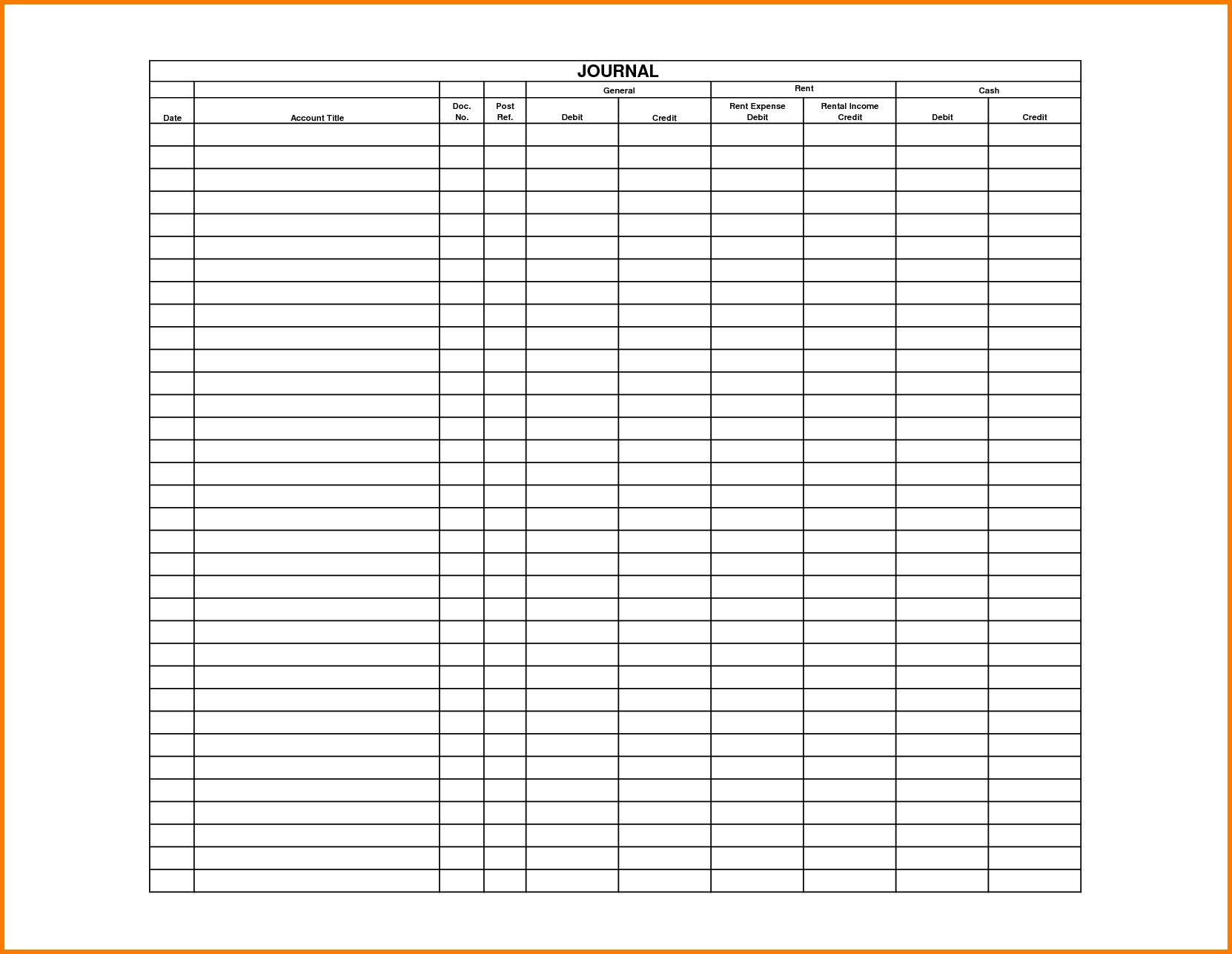 4 General Journal Template Receipt Templates For Accounting To