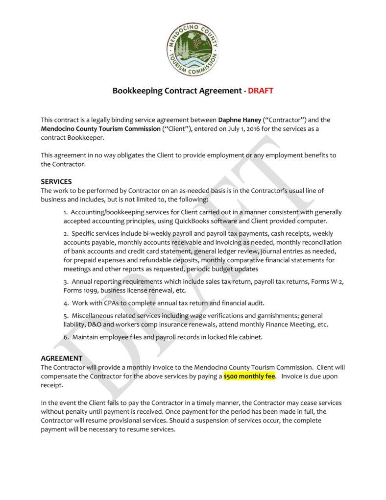 freelance bookkeeping contract template