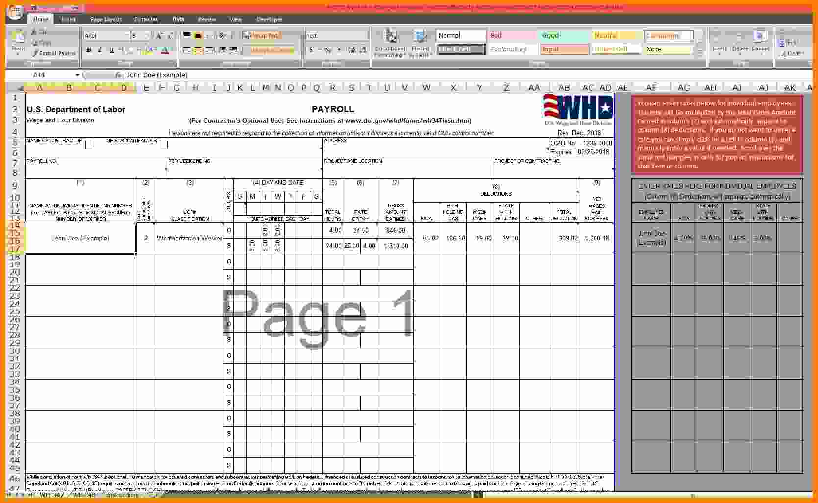 7+ Payroll Excel Template Free | Technician Salary Slip within Payroll Spreadsheet Template Free