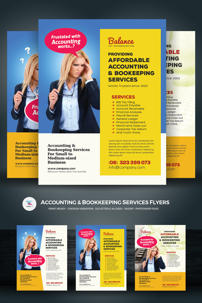 Accounting & Bookkeeping Services Flyers Corporate Identity Template Inside Bookkeeping Flyer Template