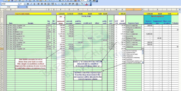 Accounting Bookkeeping Spreadsheets Templates Demo and Bookkeeping Template Uk
