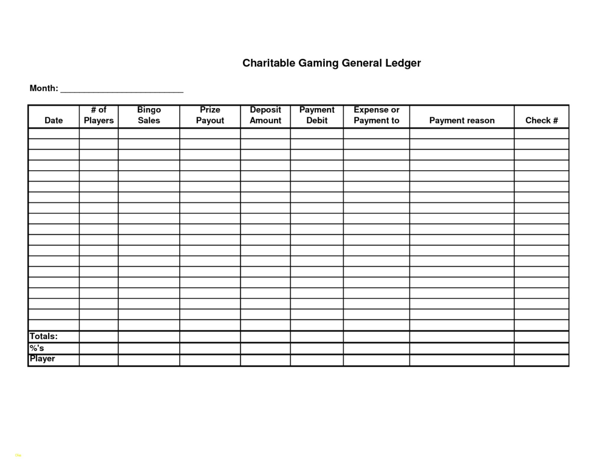 Accounting Ledger Template Luxury 7 Best Of Printable Blank Ledger With Free General Ledger Template