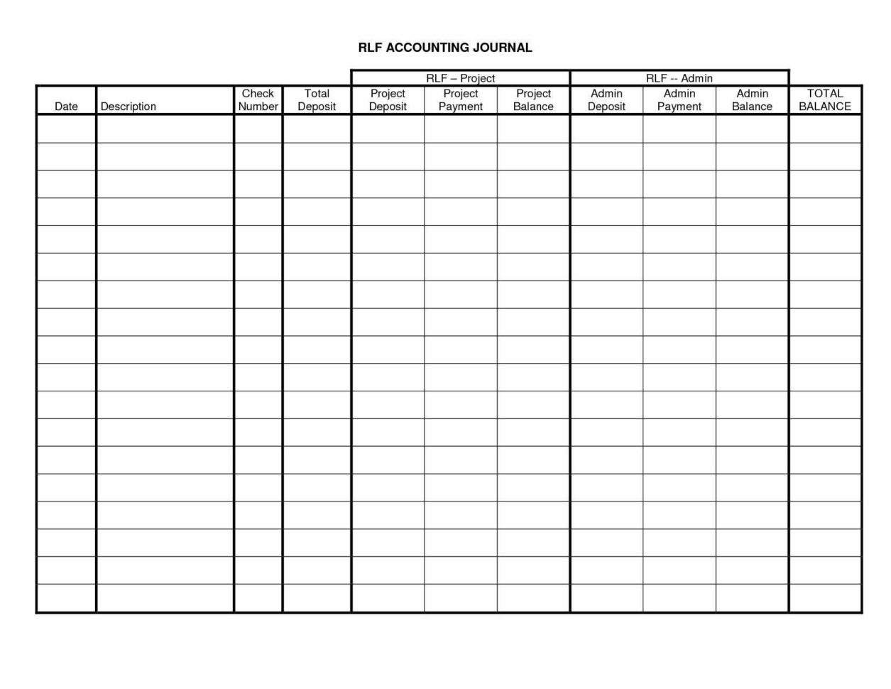 Accounting Ledger Book Template Free Bookkeeping ...