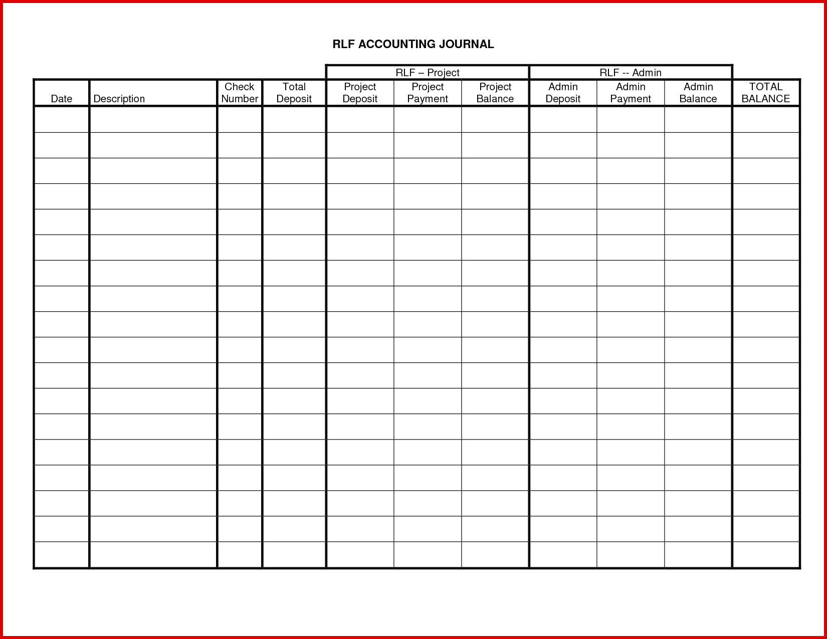 Printable Accounting Paper