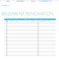 Basement Renovation Budget—Numbers Template   Rachel Rossi To Renovation Spreadsheet Template