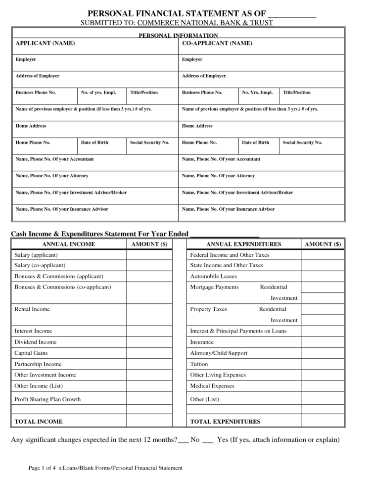 Best Photos Of Blank Personal Balance Sheet   Blank Personal Balance In Personal Balance Sheet Template