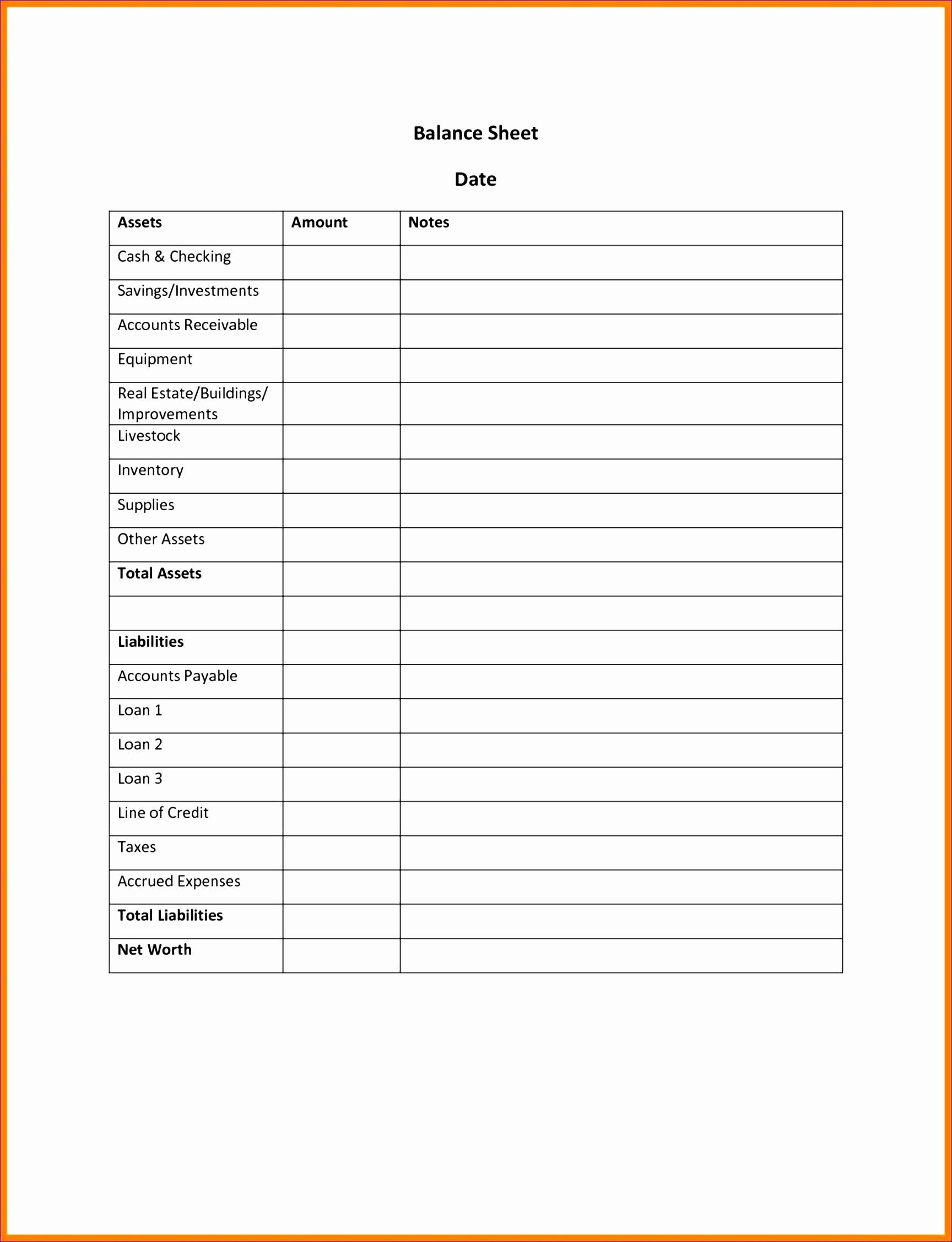 Blank Personal Balance Sheet Awesome Accounting Trial Balance inside Blank Trial Balance Sheet
