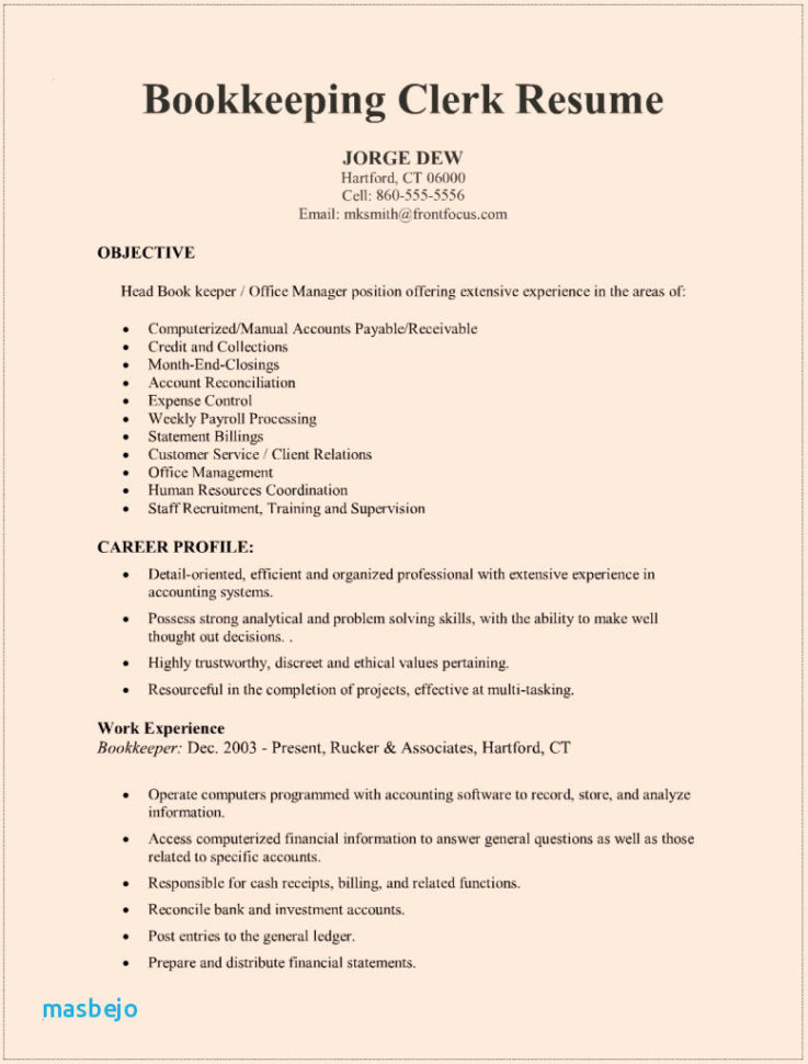 Bookkeeper Resume Examples Resume For Bookkeeper Ideas Bookkeeping Throughout Bookkeeping Resume Samples