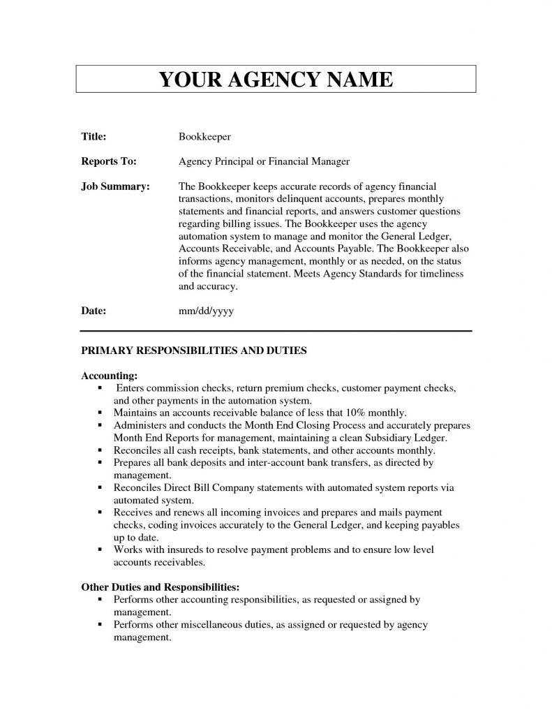 Bookkeeper Resume Sample - Gulijobs in Bookkeeper Resume Sample Summary
